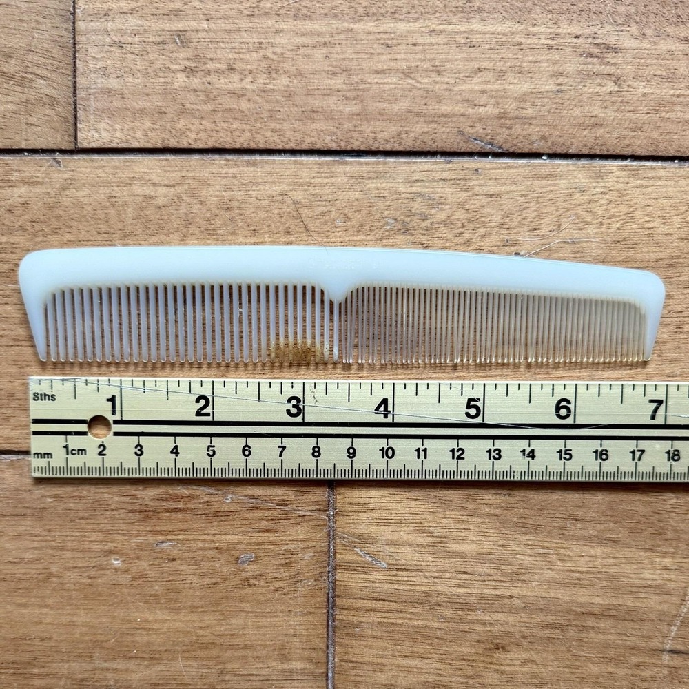 Vintage STANLEY Nylon Hair Comb 7" Ivory White Women Ladies‎